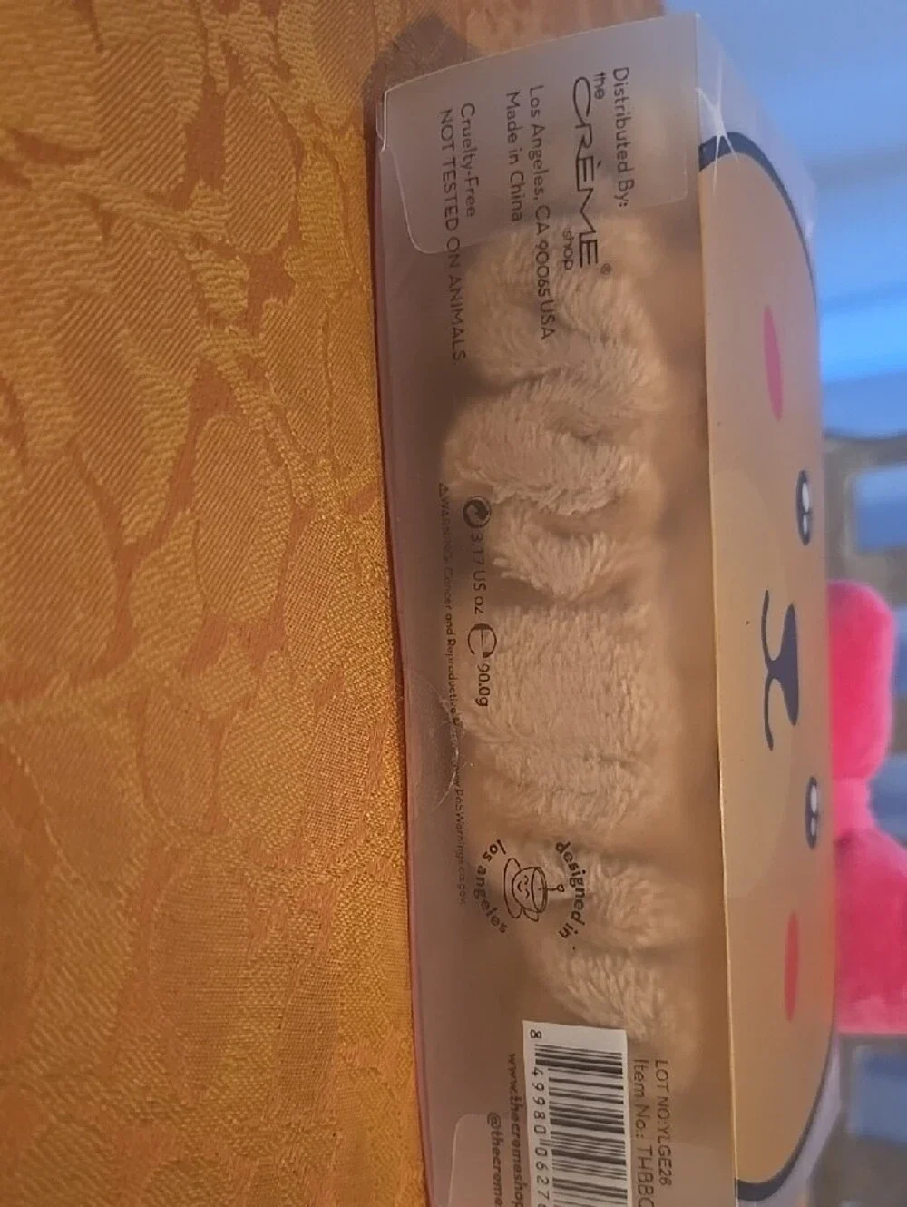 The Crème Shop Plush Headband with Pink Bow Adults Or Kids